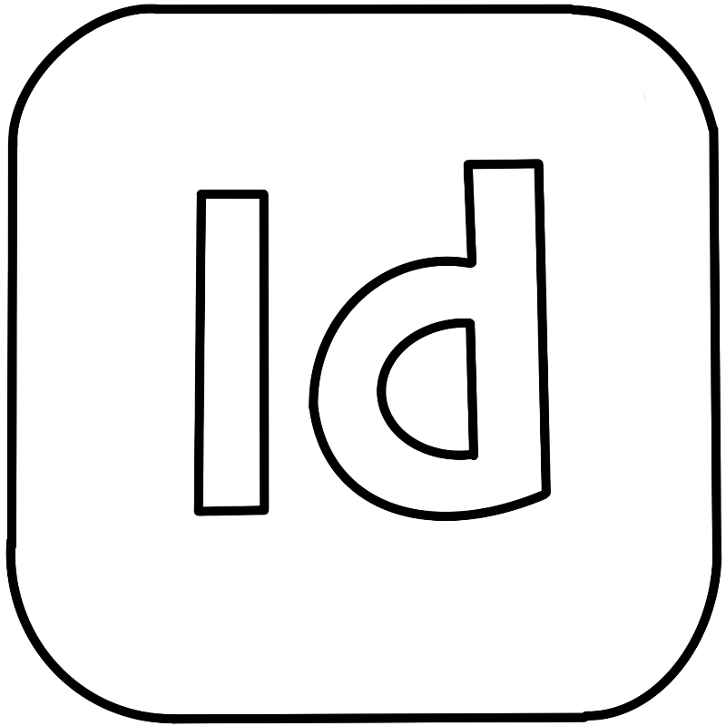 black and white indesign icon