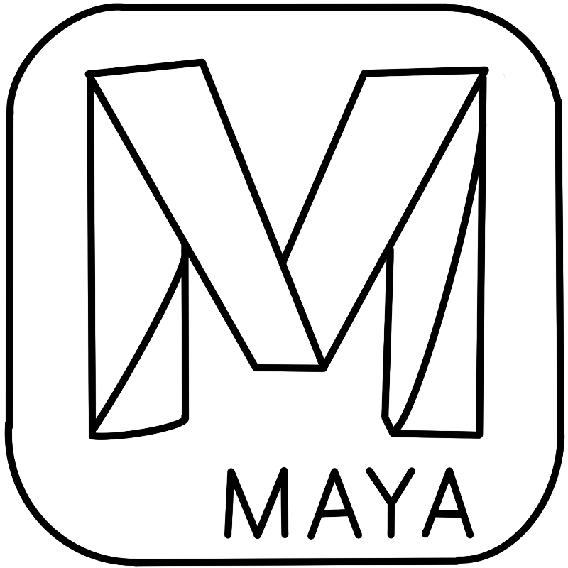 black and white maya icon